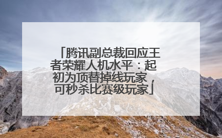 腾讯副总裁回应王者荣耀人机水平：起初为顶替掉线玩家，可秒杀比赛级玩家