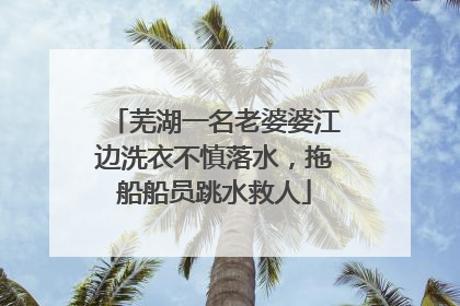 芜湖一名老婆婆江边洗衣不慎落水，拖船船员跳水救人