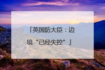 英国防大臣：边境“已经失控”