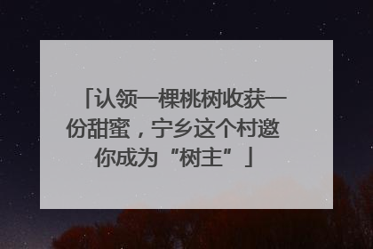 认领一棵桃树收获一份甜蜜，宁乡这个村邀你成为“树主”