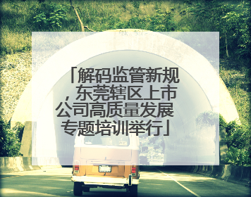 解码监管新规，东莞辖区上市公司高质量发展专题培训举行