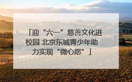 迎“六一”慈善文化进校园 北京东城青少年助力实现“微心愿”