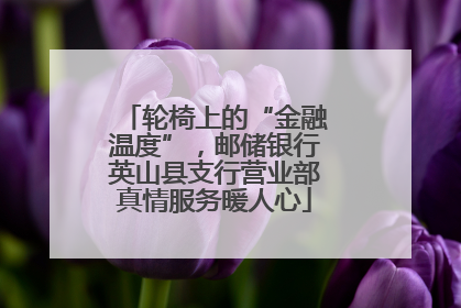 轮椅上的“金融温度”，邮储银行英山县支行营业部真情服务暖人心