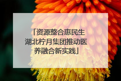 资源整合惠民生 湖北柠月集团推动医养融合新实践