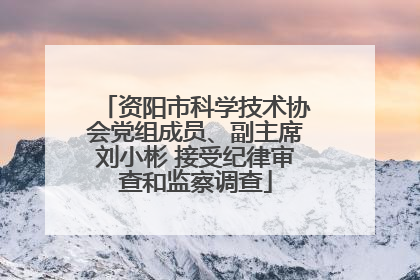 资阳市科学技术协会党组成员、副主席刘小彬 接受纪律审查和监察调查