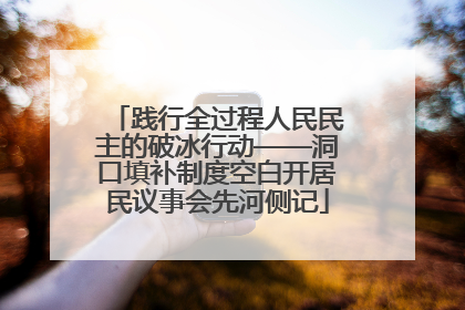 践行全过程人民民主的破冰行动——洞口填补制度空白开居民议事会先河侧记