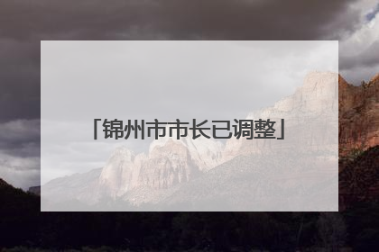 锦州市市长已调整