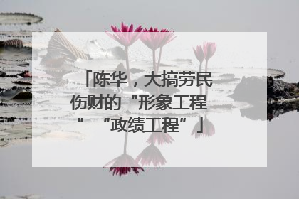 陈华，大搞劳民伤财的“形象工程”“政绩工程”