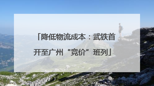 降低物流成本：武铁首开至广州“竞价”班列