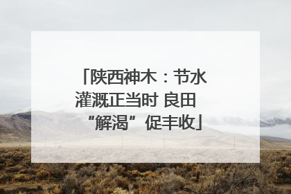 陕西神木：节水灌溉正当时 良田“解渴”促丰收