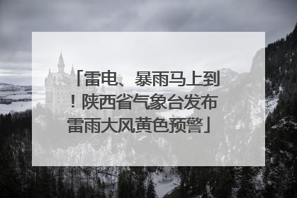 雷电、暴雨马上到！陕西省气象台发布雷雨大风黄色预警