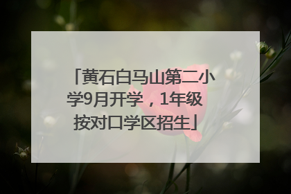 黄石白马山第二小学9月开学，1年级按对口学区招生