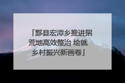 黟县宏潭乡推进撂荒地高效整治 绘就乡村振兴新画卷