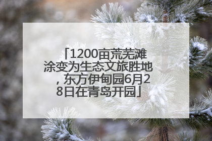 1200亩荒芜滩涂变为生态文旅胜地，东方伊甸园6月28日在青岛开园