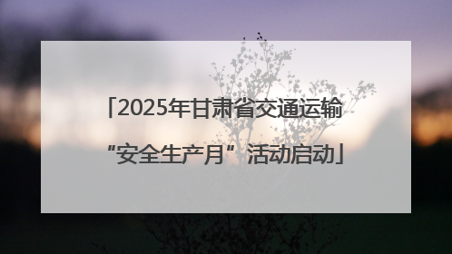 2025年甘肃省交通运输“安全生产月”活动启动