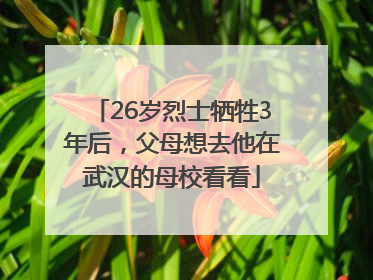 26岁烈士牺牲3年后，父母想去他在武汉的母校看看