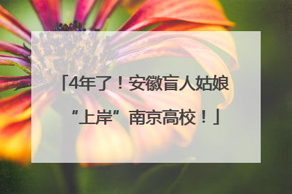 4年了！安徽盲人姑娘“上岸”南京高校！