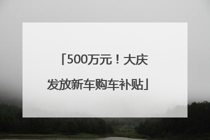 500万元！大庆发放新车购车补贴