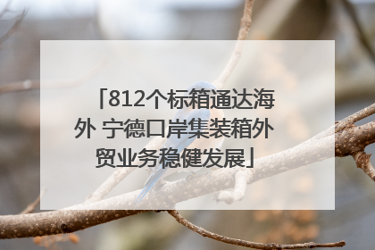 812个标箱通达海外 宁德口岸集装箱外贸业务稳健发展