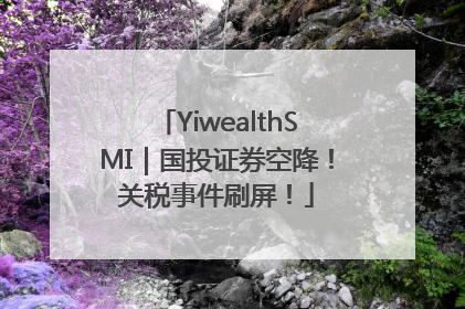 YiwealthSMI｜国投证券空降！关税事件刷屏！